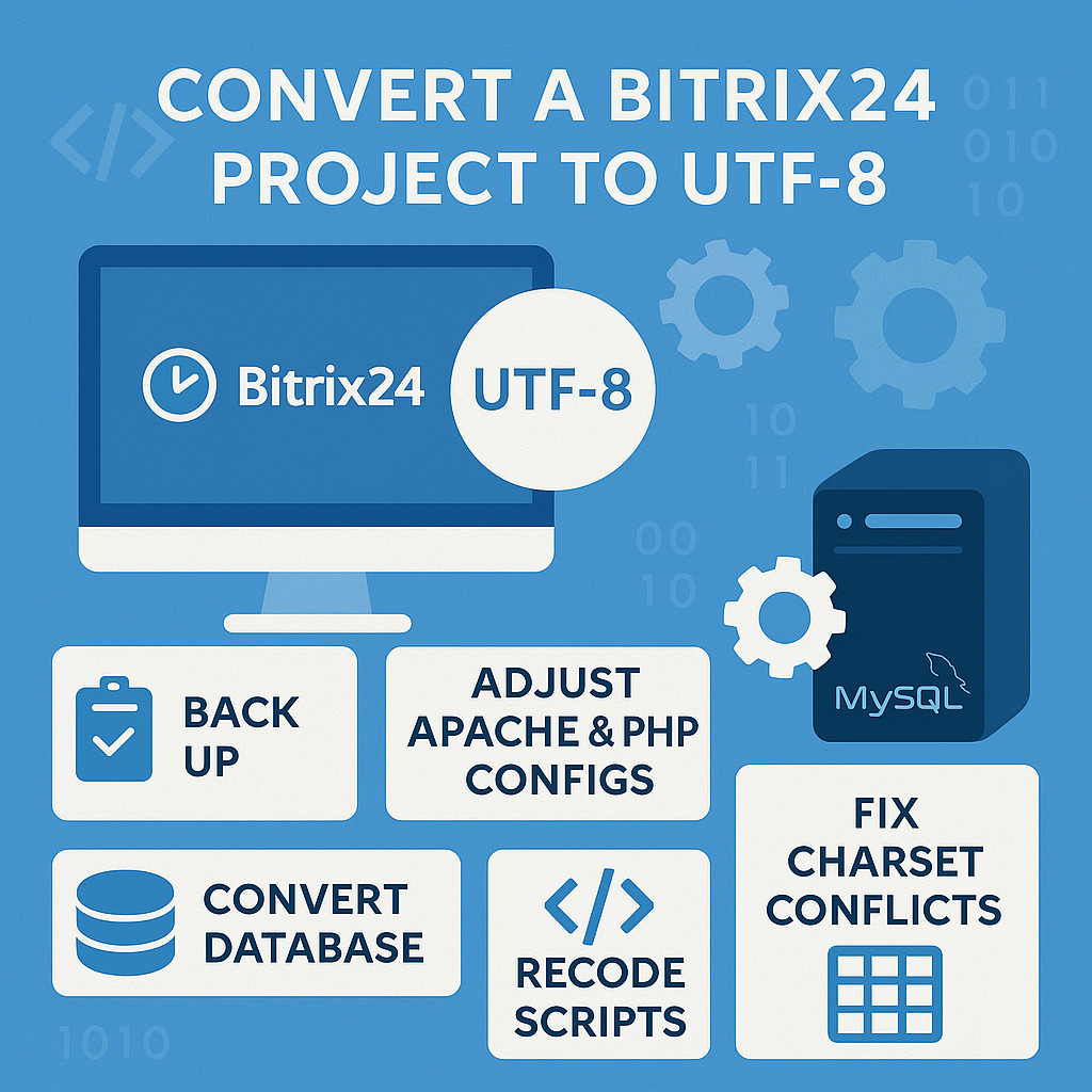 Bitrix24. Changing the encoding of the Bitrix24 website from CP-1251 to UTF-8, notes